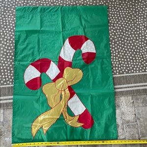 Festive Christmas Flag with Candy Cane. Stitched shapes.